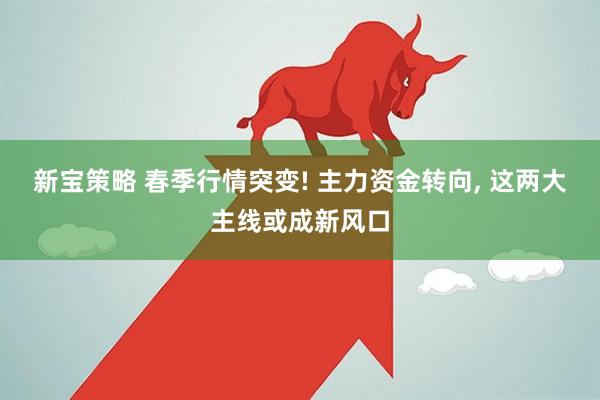新宝策略 春季行情突变! 主力资金转向, 这两大主线或成新风口